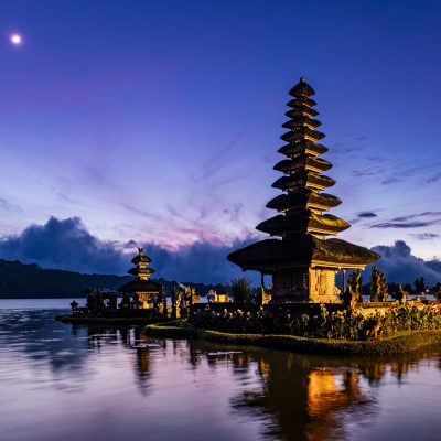 Bali pagoda in sunrise, Indonesia